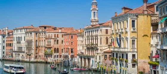 Colorful buildings line Venice's canals