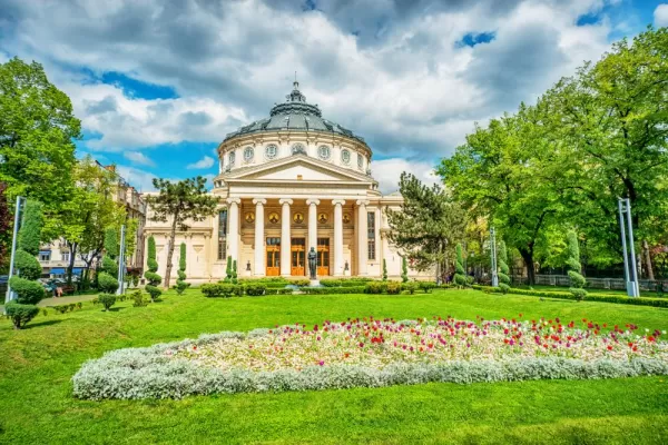 Admire Roman-inspired architecture in Bucharest