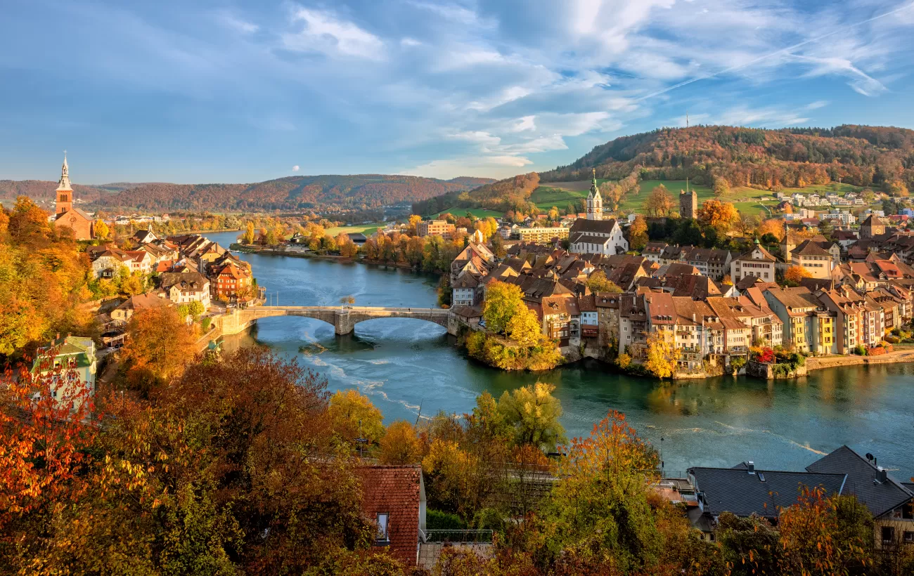 Romantic evening light on the Rhine