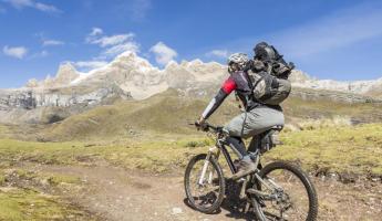 Enjoying a mountain bike ride
