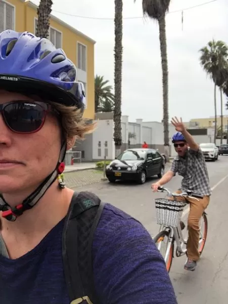 During one of our days in Lima we went on a gastronomy bike tour of the Barranco district and our guide Manuel was fantastic.  We biked around and ate Peruvian dishes at several restaurants in the neighborhood and ended with at a delicious brewery.