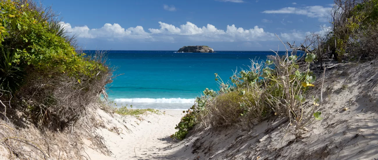 Stroll along the white sandy beaches of St. Barth's