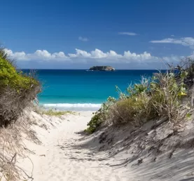 Stroll along the white sandy beaches of St. Barth's