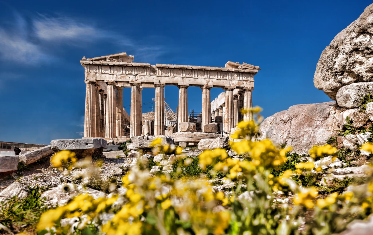 Admire the temples of the Athenian acropolis