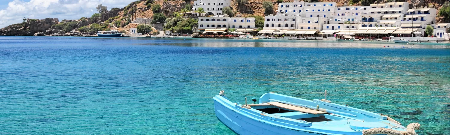 Crystal clear blue waters in Crete