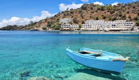 Crystal clear blue waters in Crete