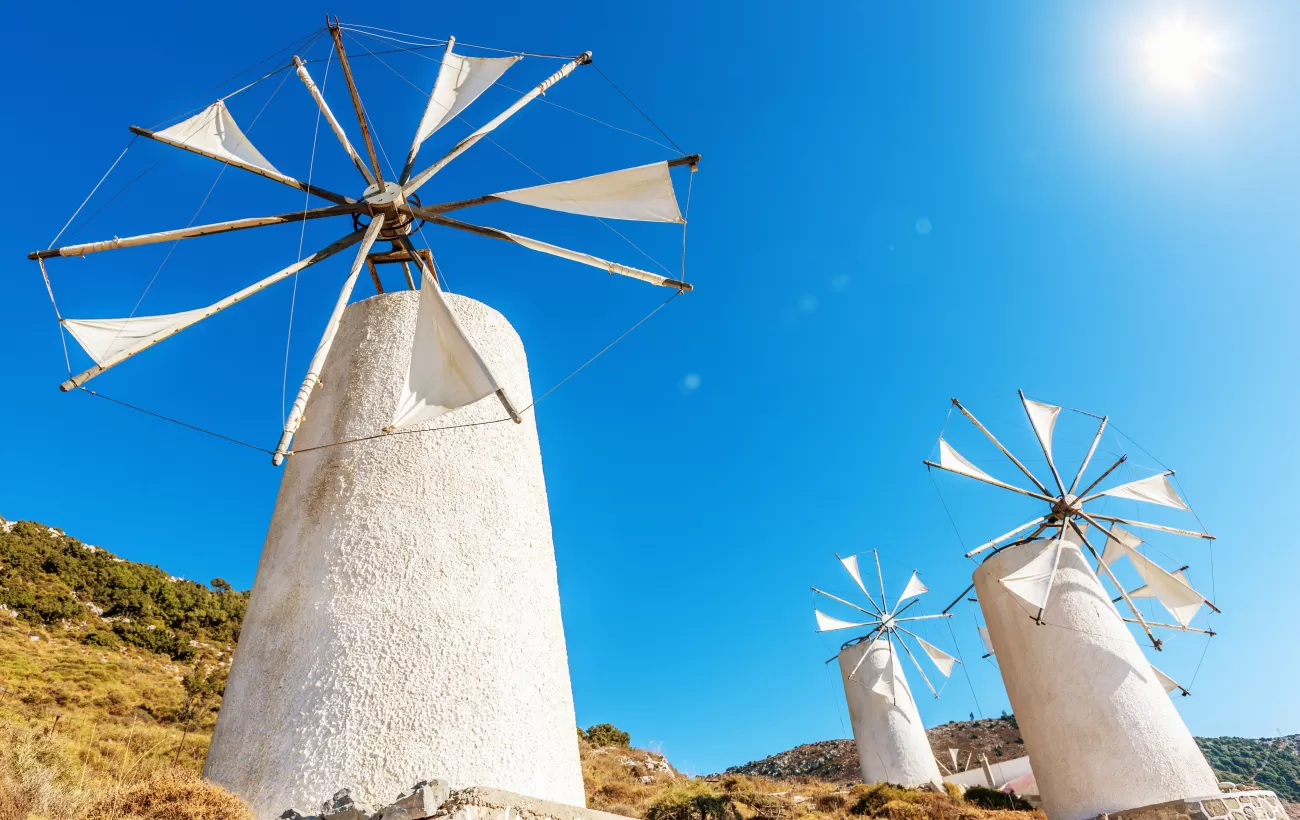 Marvel at the ancient windmills of Crete
