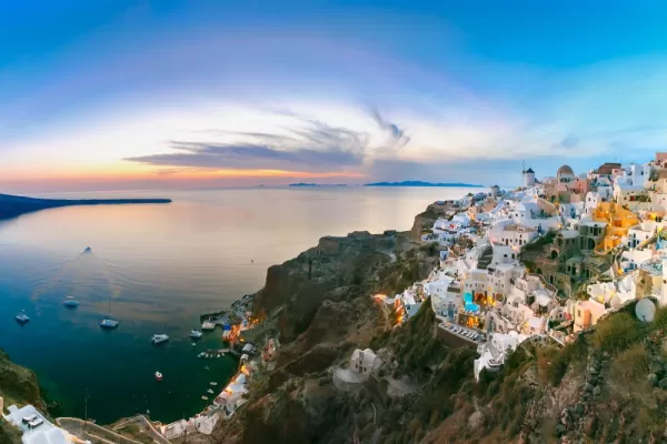 Enjoy stunning views from the island of Santorini