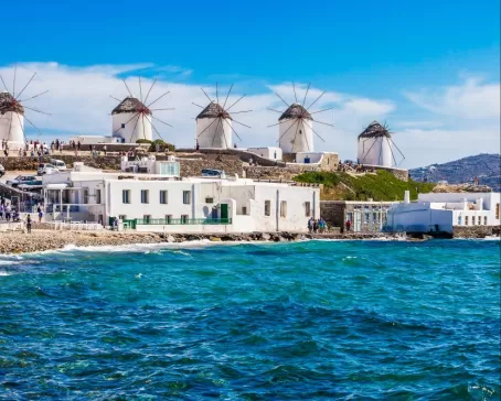 The famous windmills of Mykonos