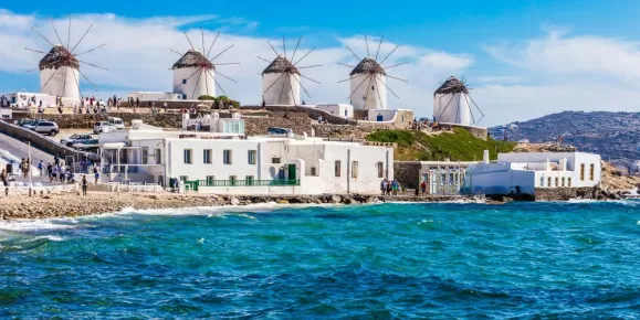The famous windmills of Mykonos