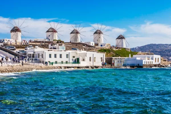 The famous windmills of Mykonos