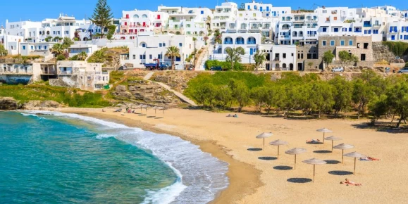 Relax on the sunny beaches of Paros