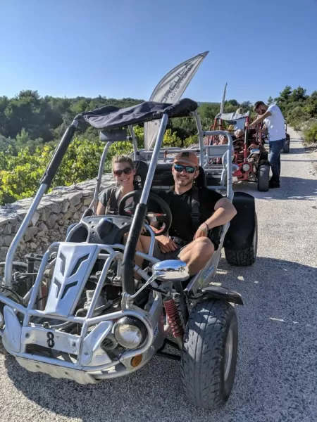 Driving buggies on Korčula