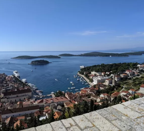 Overlooking the Hvar Harbor from the Spanish Fortress