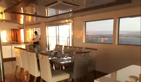 Aboard the Infinity - dining room with a view!