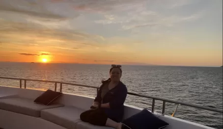 Aboard the Infinity - enjoying spectacular sunsets