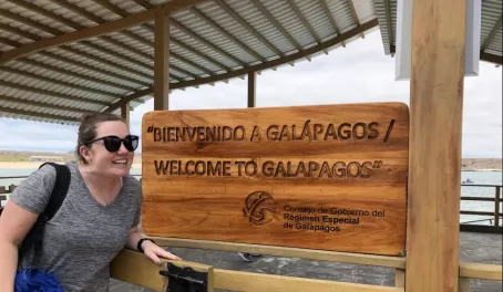 Arrival in the Galapagos!!! Getting ready to board our panga on Baltra