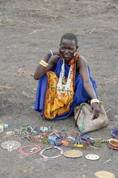 Lovely Maasai ladies showing us their handmade items for sale.