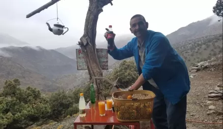 Fresh squeezed orange juice at the top of the Atlas Mountains