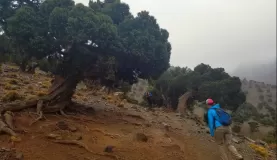 Kassi and Hossain heading into the clouds