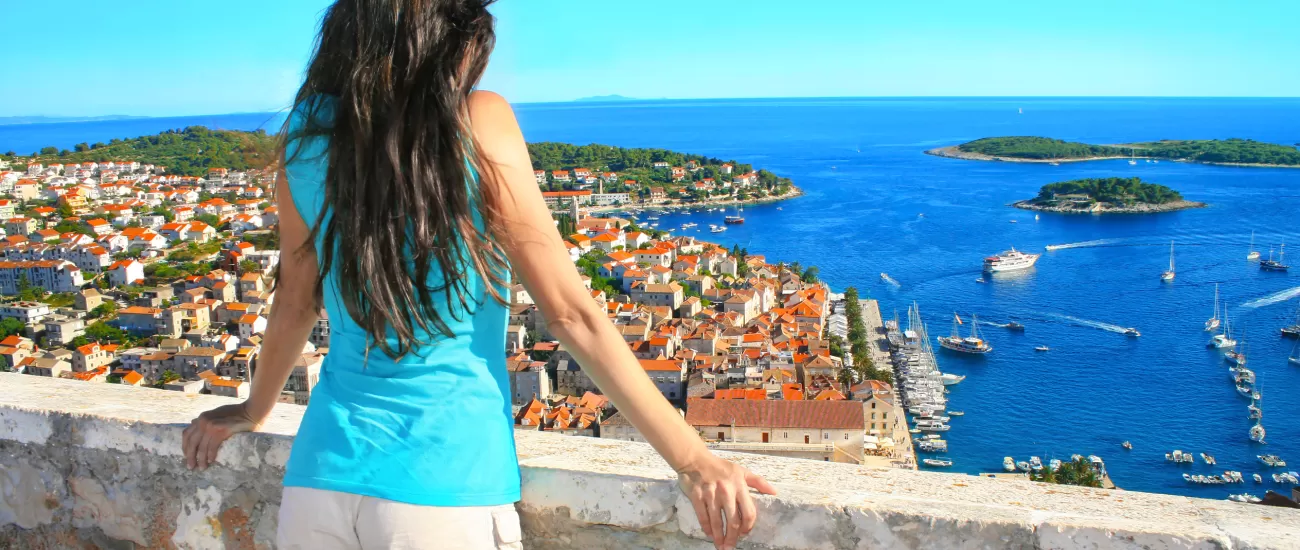 Admiring the view of Hvar, Croatia