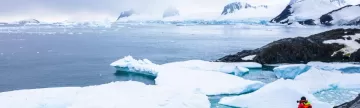 Hiking for a stunning view of Antarctica