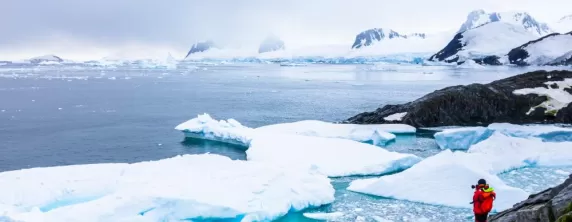 Hiking for a stunning view of Antarctica