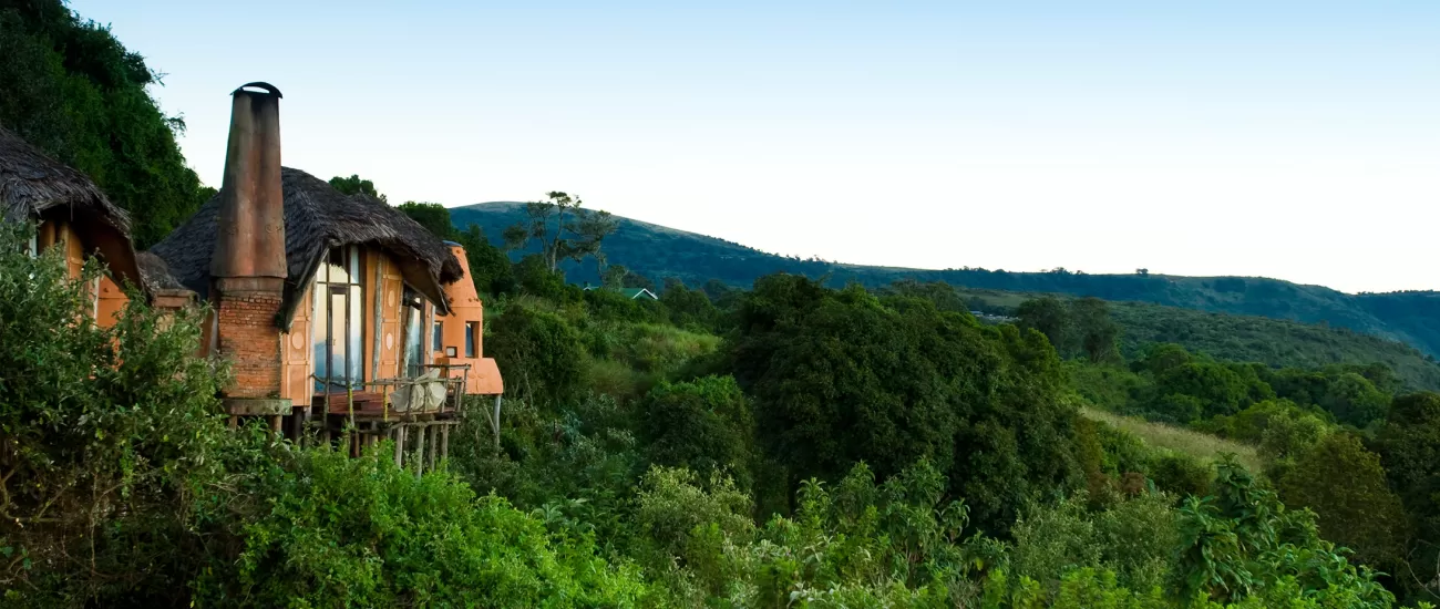 andBeyond Ngorongoro Crater Lodge situated in the hillside