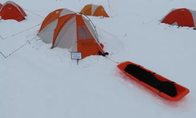 Gould Bay Camp. Courtesy Hannah McKeand, Antarctic Logistics & Expeditions