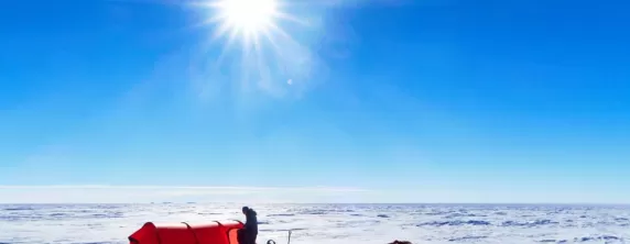 Expedition tent at a field camp. Courtesy Carl Alvey, Antarctic Logistics & Expeditions