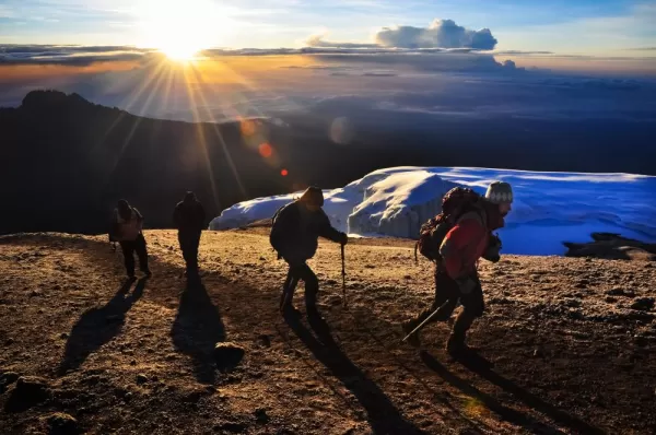 Sunrise near the summit of Kilimanjaro
