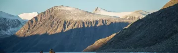Zodiac cruising on Sunneshine Fjord, Baffin Island