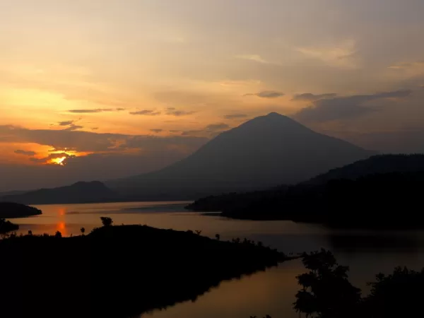 The sun sets over Rwanda