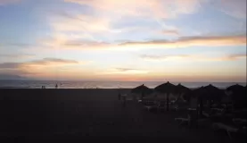 Sunset over beach in Puerto Vallarta