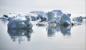 Sculptural icebergs as far as the eye can see!