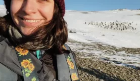 Me with some Adelie penguins