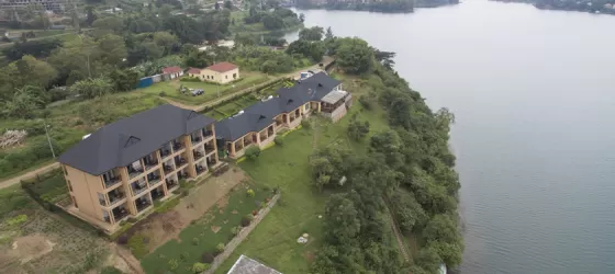 Emeraude Hotel looking out over Lake Kivu