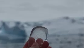 Air bubbles trapped in ice.