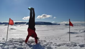 Handstand on the Weddell Sea.