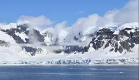 Looking at over 10,000 ft peaks on Antarctica's peninsula.