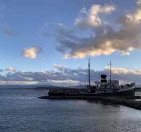 Ushuaia's waterfront and St. Christopher's Shipwreck.