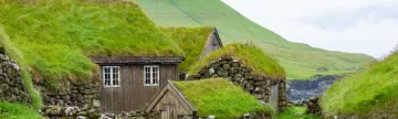Grass-roofed houses of the Faroe Islands