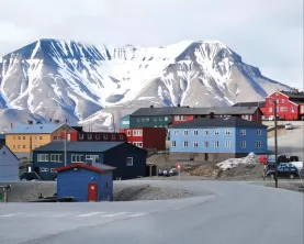 Visit the colorful town of Longyearbyen in the far north