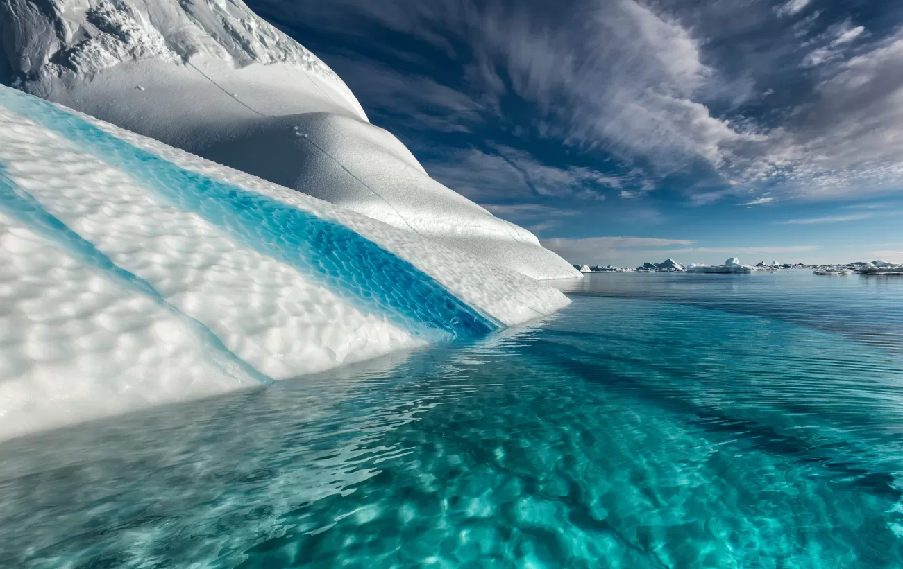 Amazing blue water and ice in Greenland
