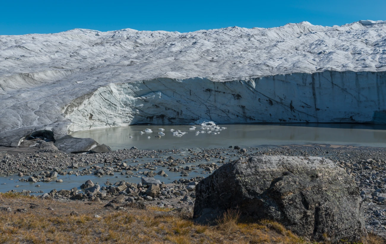 Get a close up view of the Greenland ice sheet