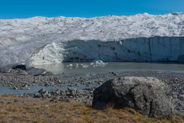 Get a close up view of the Greenland ice sheet