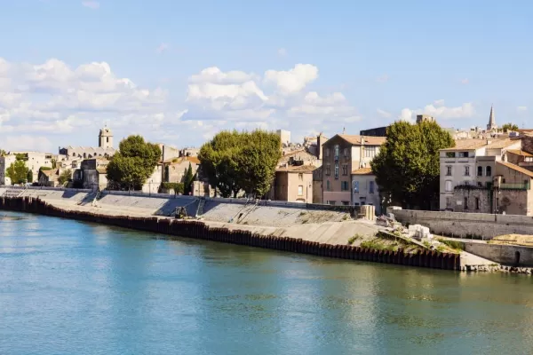 Overlooking the river toward Arles