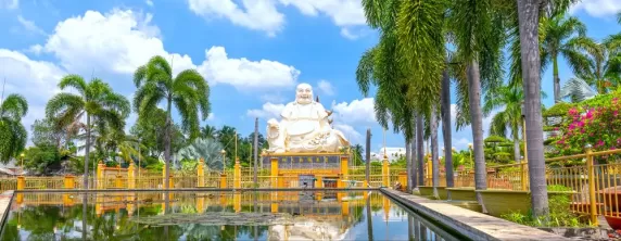 The Vinh Trang Temple in My Tho, Vietnam