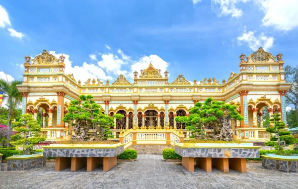 The Vinh Trang Temple in My Tho, Vietnam