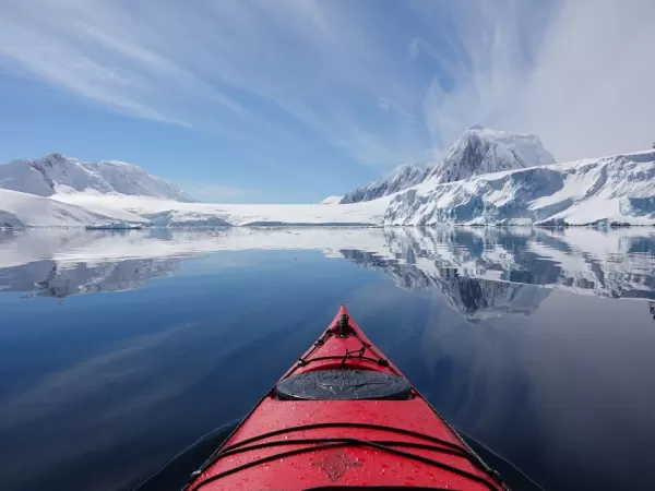 Kayaking Antarctic waters.